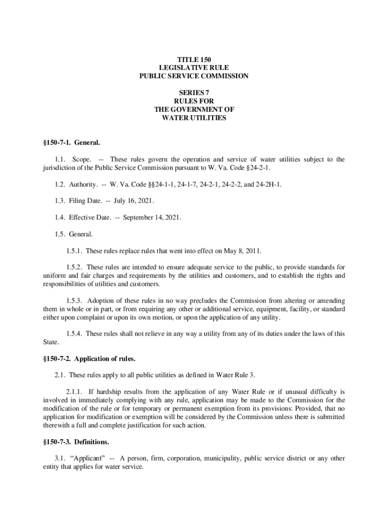 Fillable Online West Virginia Code of State Rules, Series 15007