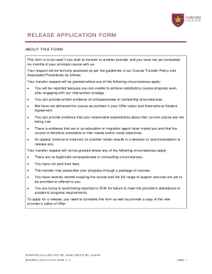 Fillable Online RELEASE APPLICATION FORM Fax Email Print - pdfFiller