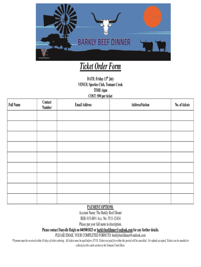 Fillable Online The Ticket Sports Bar Fax Email Print pdfFiller