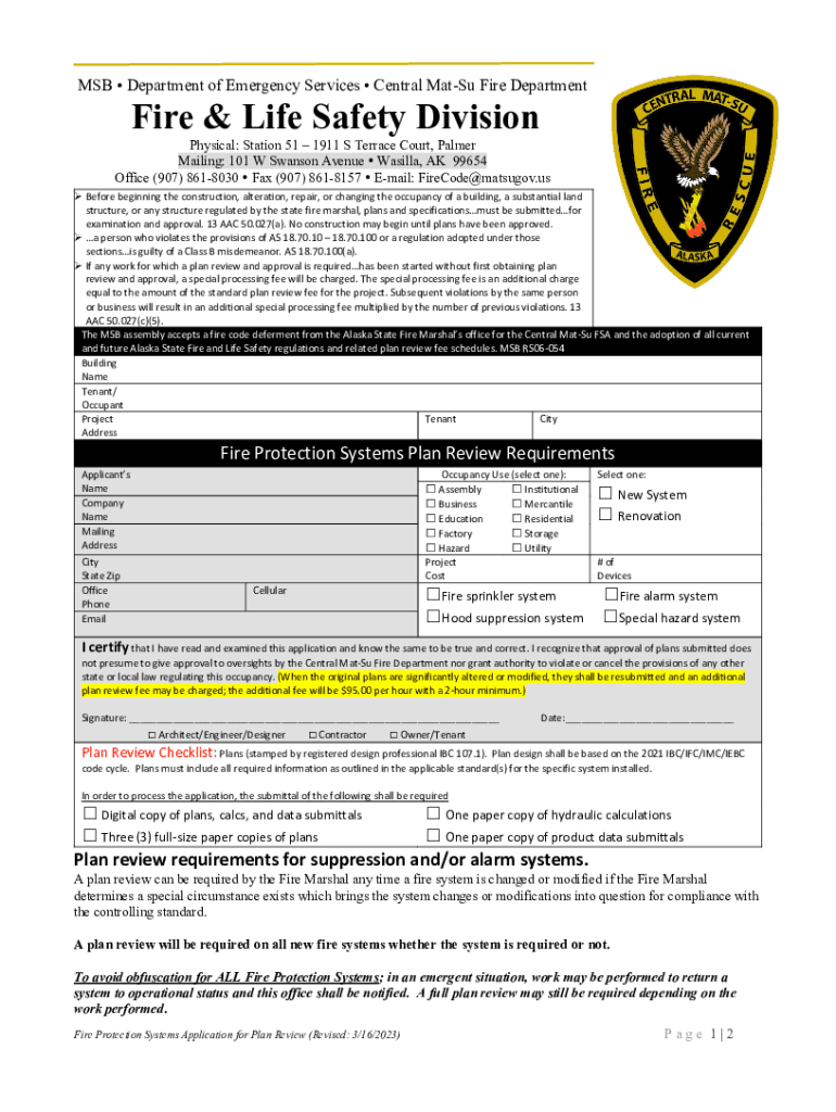 Fillable Online Fire Code Application for Fire Protection Systems Fax ...