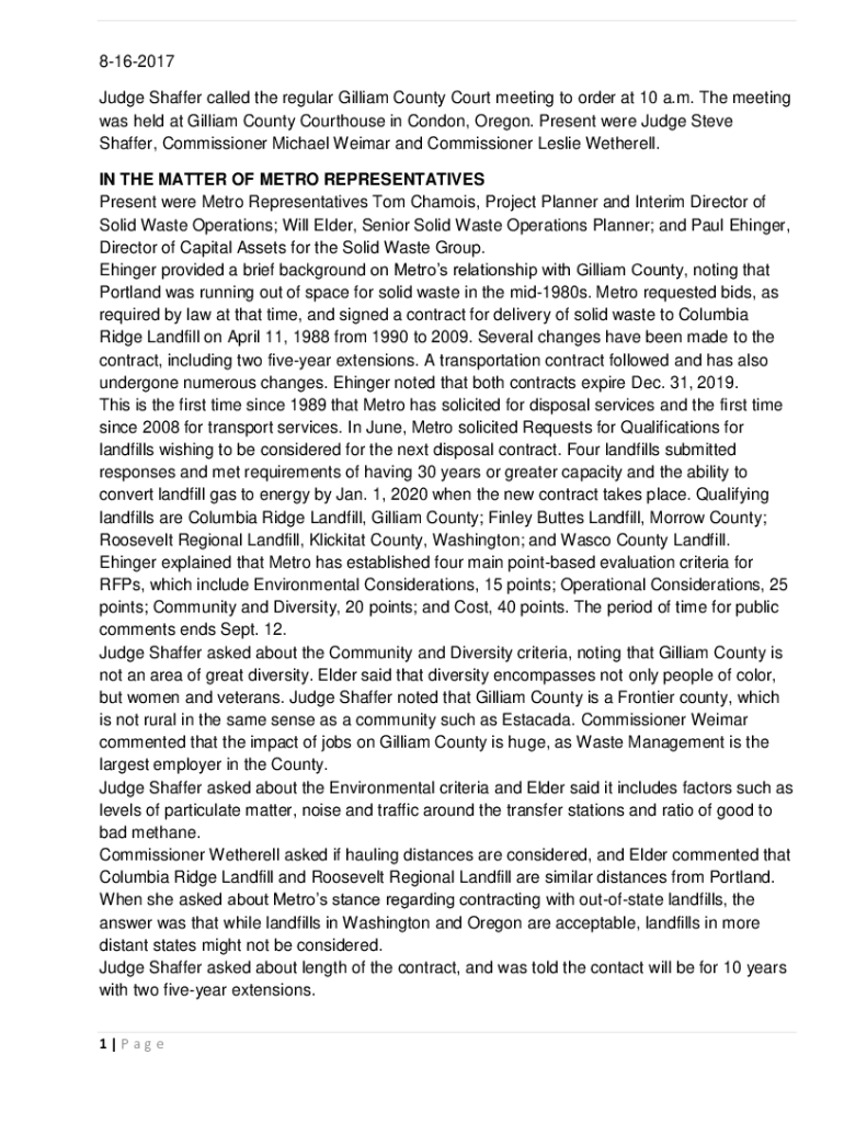 Fillable Online Justice Court Gilliam County Fax Email Print pdfFiller