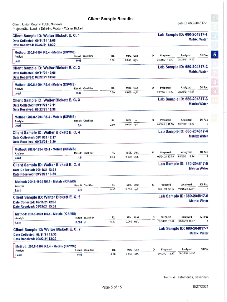 Fillable Online Client Sample Results Fax Email Print - pdfFiller