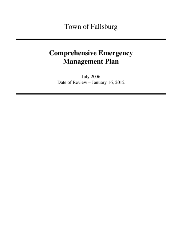 Fillable Online Town of Fallsburg Comprehensive Emergency Fax Email