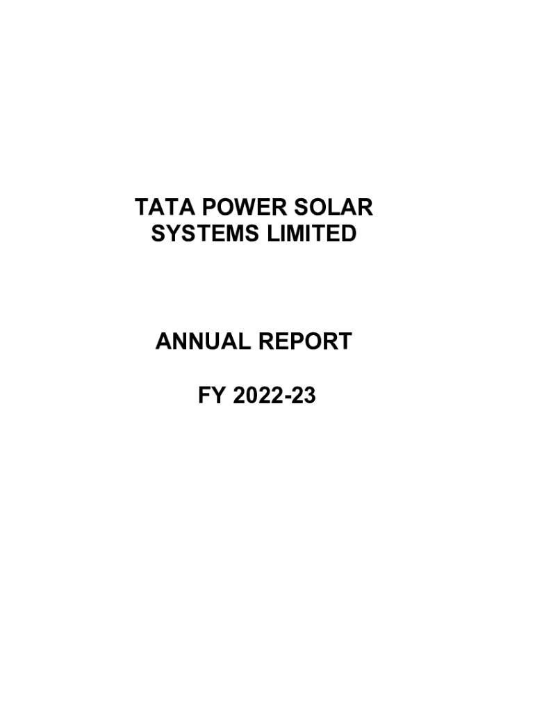 Fillable Online TATA POWER RENEWABLE ENERGY LIMITED Annual Fax
