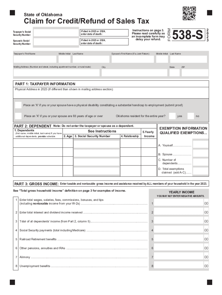 oklahoma tax form 538 s Preview on Page 1