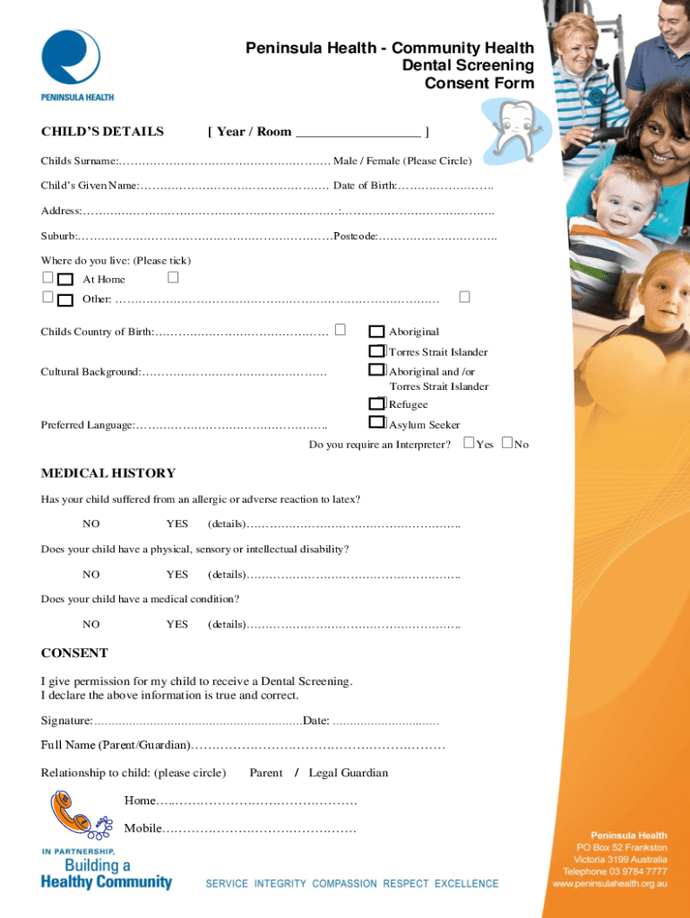 Fillable Online Child Health & Dental History Form Fax Email Print