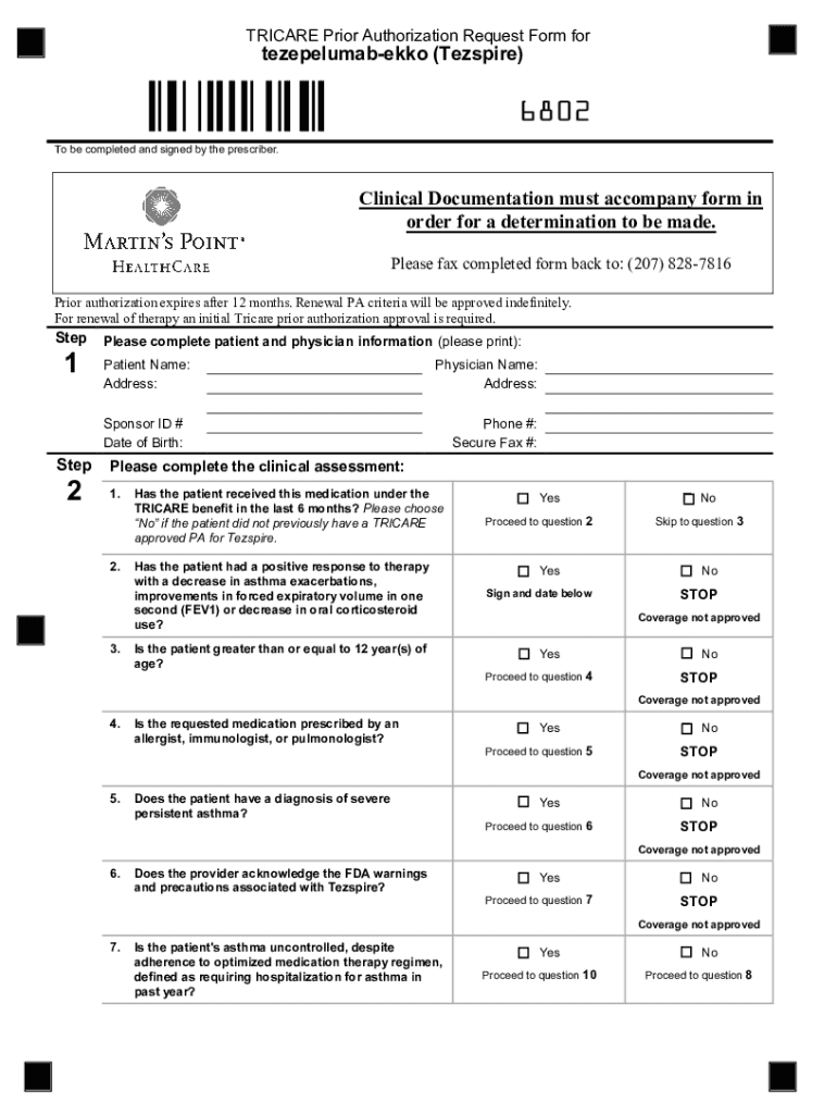 Fillable Online TRICARE Prior Authorization Request Form for