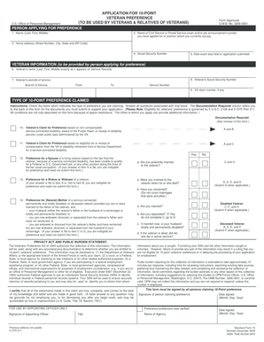 Application for 10-Point Veteran Preference