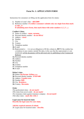 Slovakia Consumer Claim Application Form