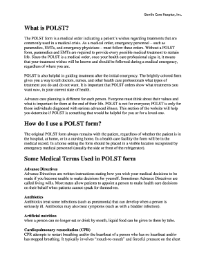 POLST Medical Order Form
