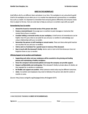 Grieving in the Workplace Training