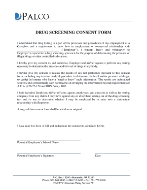 Drug Screening Consent Form