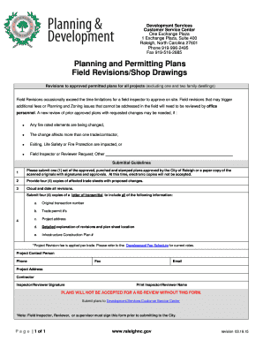 Raleigh Field Revisions Form