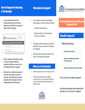 New York ECB Appeal Application