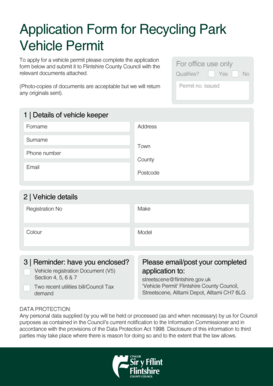 Vehicle Permit Application Form