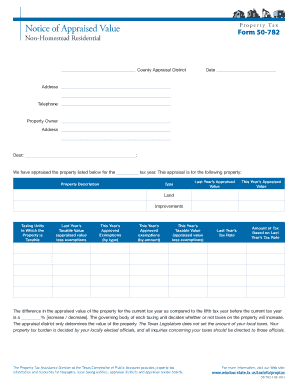 Texas Non-Homestead Property Tax Notice