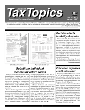 Louisiana Individual Income Tax Return