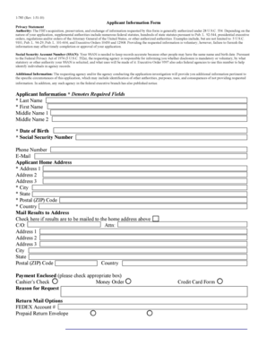 FBI Applicant Information Form