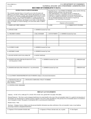 NOAA Form 56-14 - Record of Emergency Data