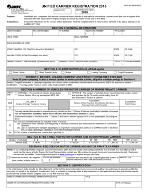 Unified Carrier Registration Form 2015