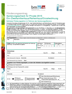 Sanierungsscheck für Private 2015