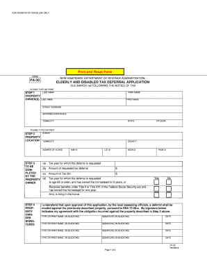 New Hampshire Elderly and Disabled Tax Deferral Application