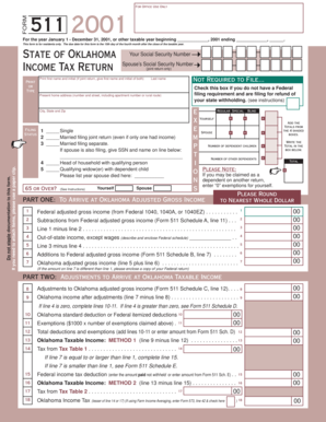 Oklahoma Income Tax Return Form 511