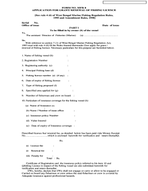 West Bengal Fishing Licence Application