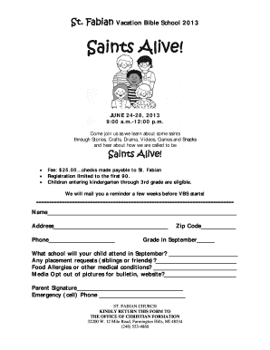 VACTION BIBLE SCHOOL - St. Fabian Catholic Church and School - stfabian