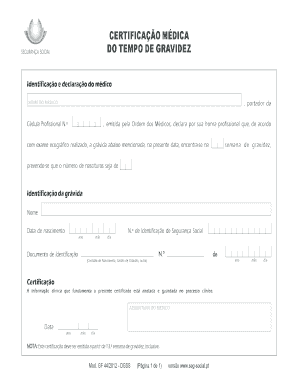 Certificação Médica do Tempo de Gravidez