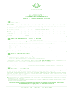 Requerimento de Isenção de Pagamento de Contribuições