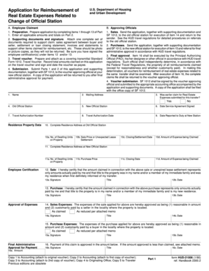 HUD Real Estate Expense Reimbursement Form