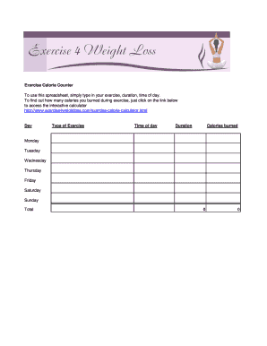 Exercise Calorie Counter