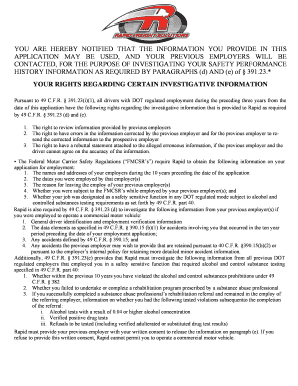 Professional Driver Application Form