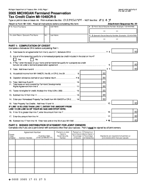 Michigan Farmland Preservation Tax Credit Claim