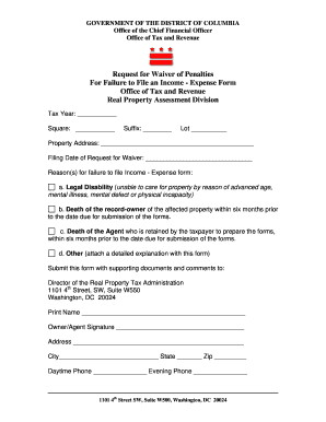 Request for Waiver of Penalties
