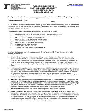 Oregon Fuels Tax Electronic Data Exchange Agreement