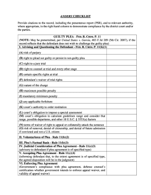 Guilty Plea Checklist