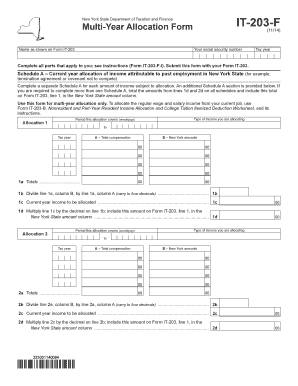 New York Multi-Year Allocation Form IT-203-F