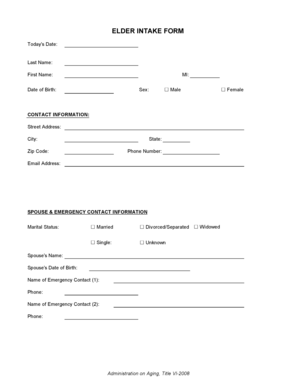 Elder Intake Form