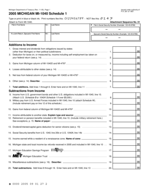 Michigan MI-1040 Schedule 1