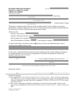 Virginia Petition for Expungement