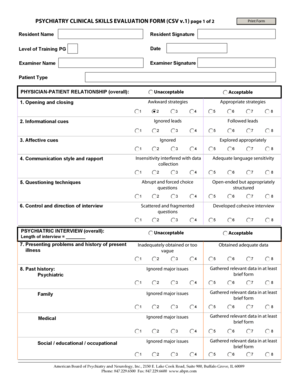PSYCHIATRY CLINICAL SKILLS EVALUATION FORM (CSV v - dhss delaware
