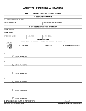 Architect-Engineer Qualifications Form