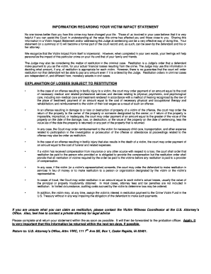 Victim Impact Statement Form