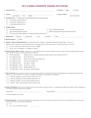 Stanford Graduate Housing Application