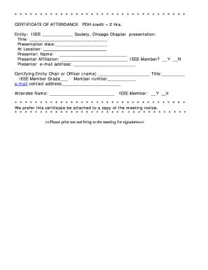 Certificate of Attendance