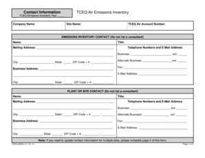 TCEQ Air Emissions Inventory Form