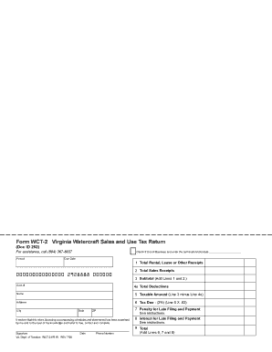 Virginia Watercraft Sales and Use Tax Return