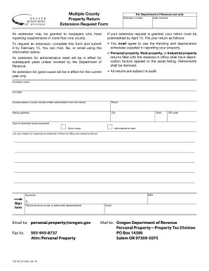 Oregon Property Return Extension Form